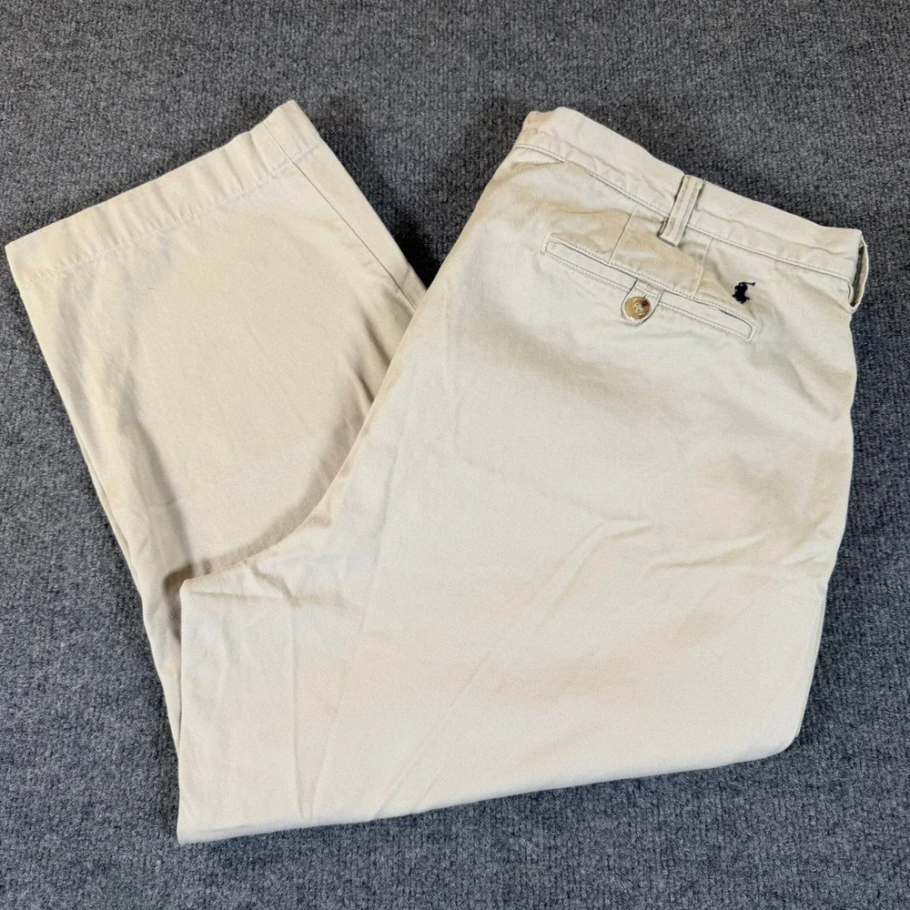 Polo Ralph Lauren Classic Fit Chino Mens Tan Khaki Cotton Pants 40x24 #3689